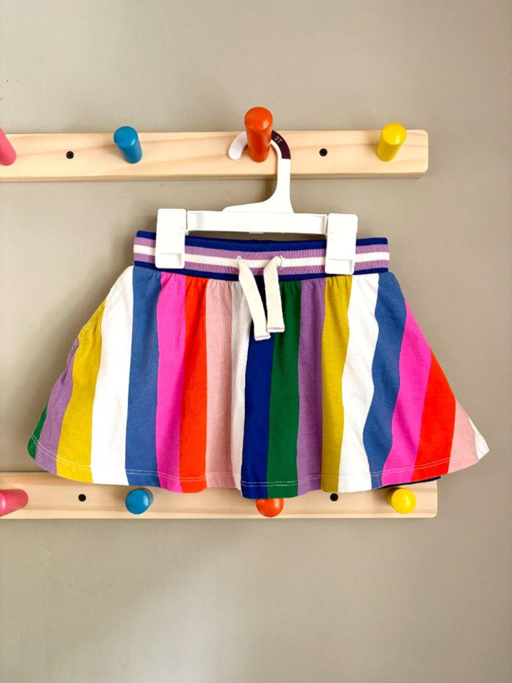 Mini Boden Rainbow Striped Jersey Skort